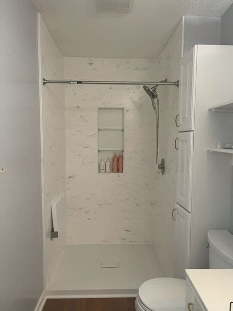 White Shower Remodel