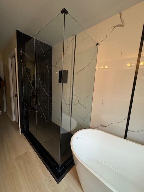 Modern Shower Remodel with Bathtub