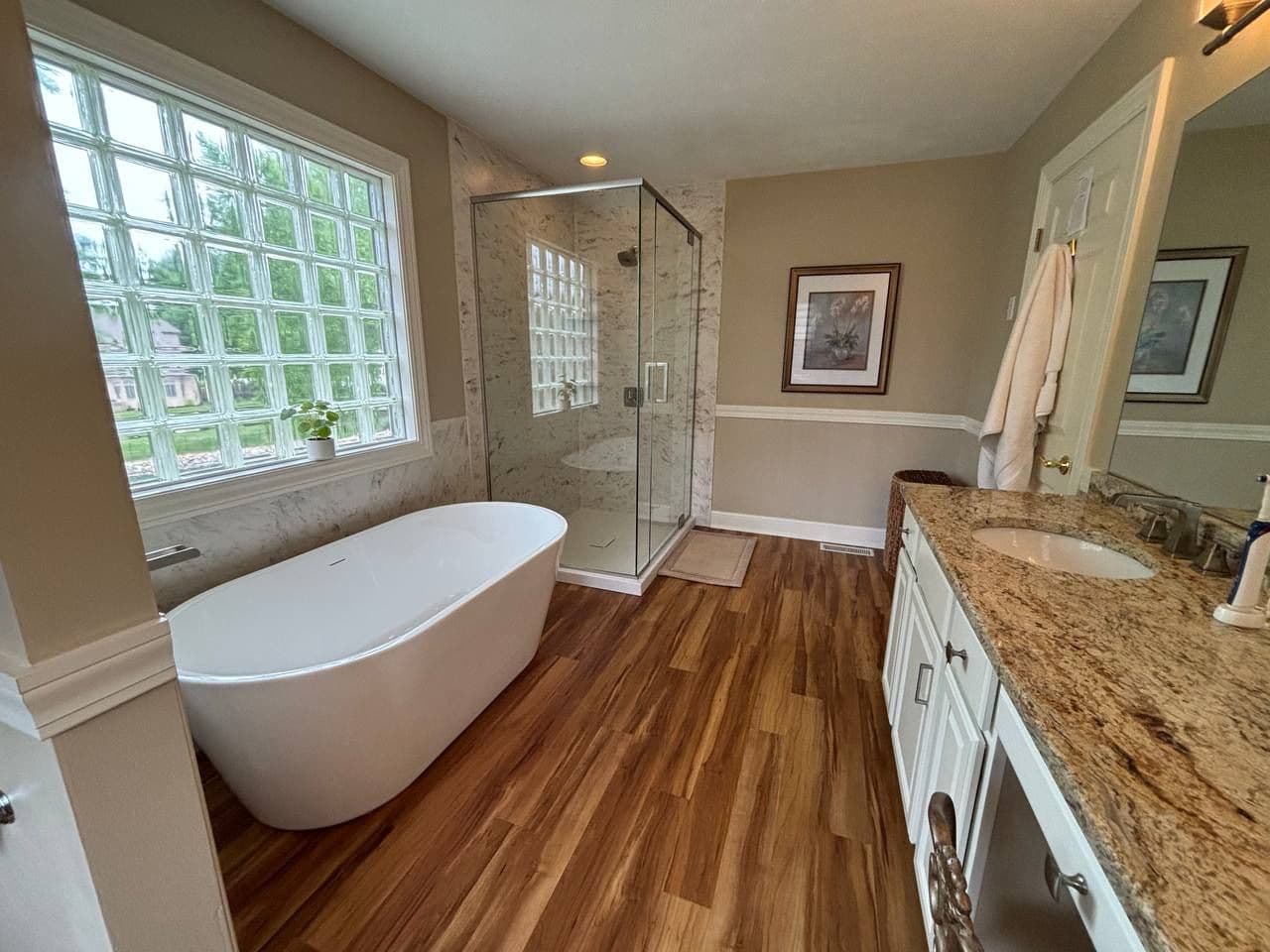Bath Remodel with Hardwood Floors